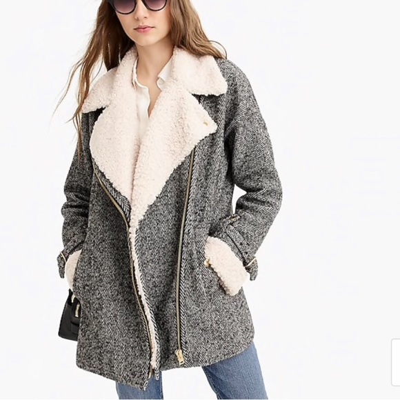 J. Crew Jackets & Blazers - J. Crew Herringbone Sherpa Jacket